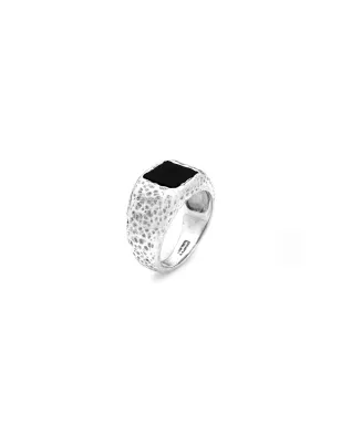 Anello Martellato Quadrato Onice M22 Uomo Giovanni Raspini 11644/22 Giovanni Raspini