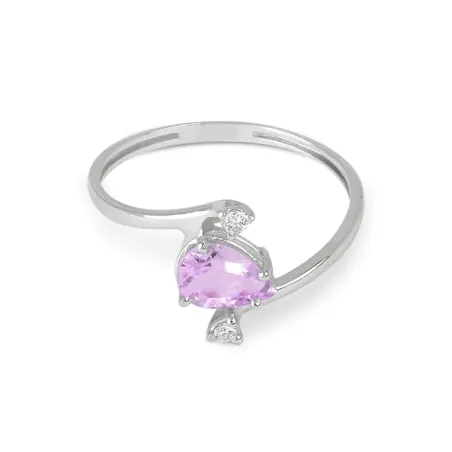Anello Acquamarina Diamanti Oro bianco Donna Demetra