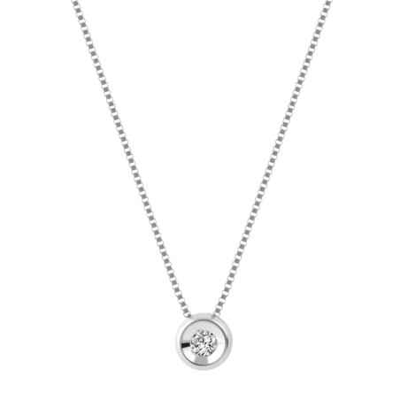 Collana punto luce oro bianco Diamante 0.02 Ct Donna Demetra 031.002.W.A2 Demetra