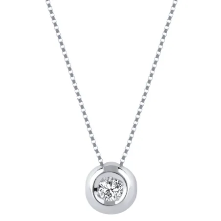 Collana in oro bianco e Diamante 0.16 Ct Punto Luce Donna Demetra 031.016.W.A2 Demetra