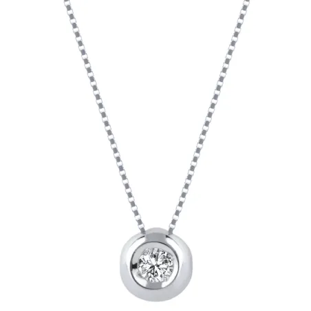 Collana Punto Luce in oro bianco Diamante da 0.22 Ct Donna Demetra 031.022.W.A2 Demetra