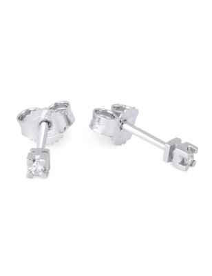 Orecchini Punti Luce oro bianco Diamanti 0.04 Ct Demetra