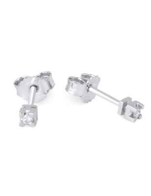 Orecchini Punti luce oro bianco Diamanti 0.06 Ct Demetra