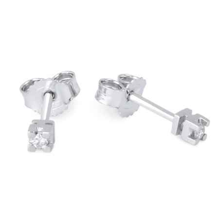 Orecchini Punti luce oro bianco Diamanti 0.06 Ct Demetra