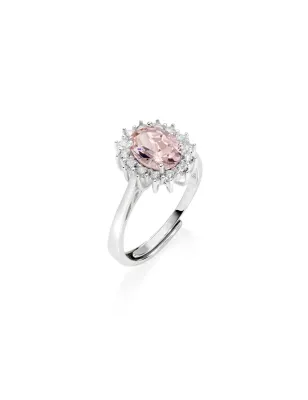 Anello regolabile Royal Lady con morganite Donna Amen ANLDGBBMO3 Amen
