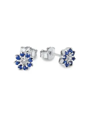 Orecchini Zaffiri Diamanti Oro bianco Donna Demetra