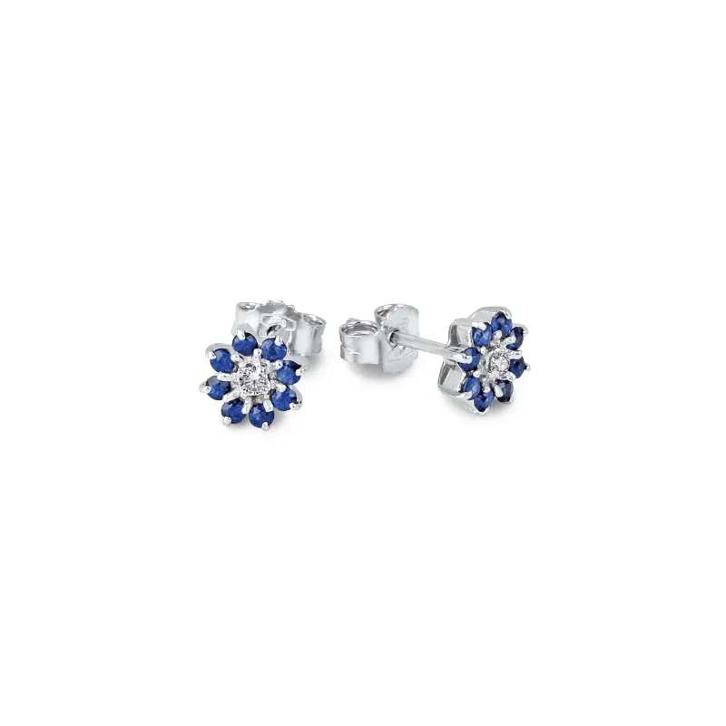 Orecchini Zaffiri Diamanti Oro bianco Donna Demetra Orecchini Zaffiri Diamanti Oro bianco Donna Demetra