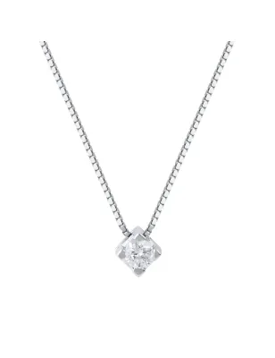 Collana Punto Luce Diamante Oro bianco Donna Demetra