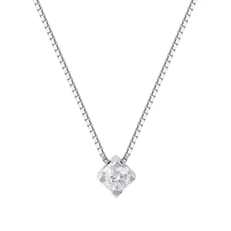 Collana Punto Luce Diamante Oro bianco Donna Demetra