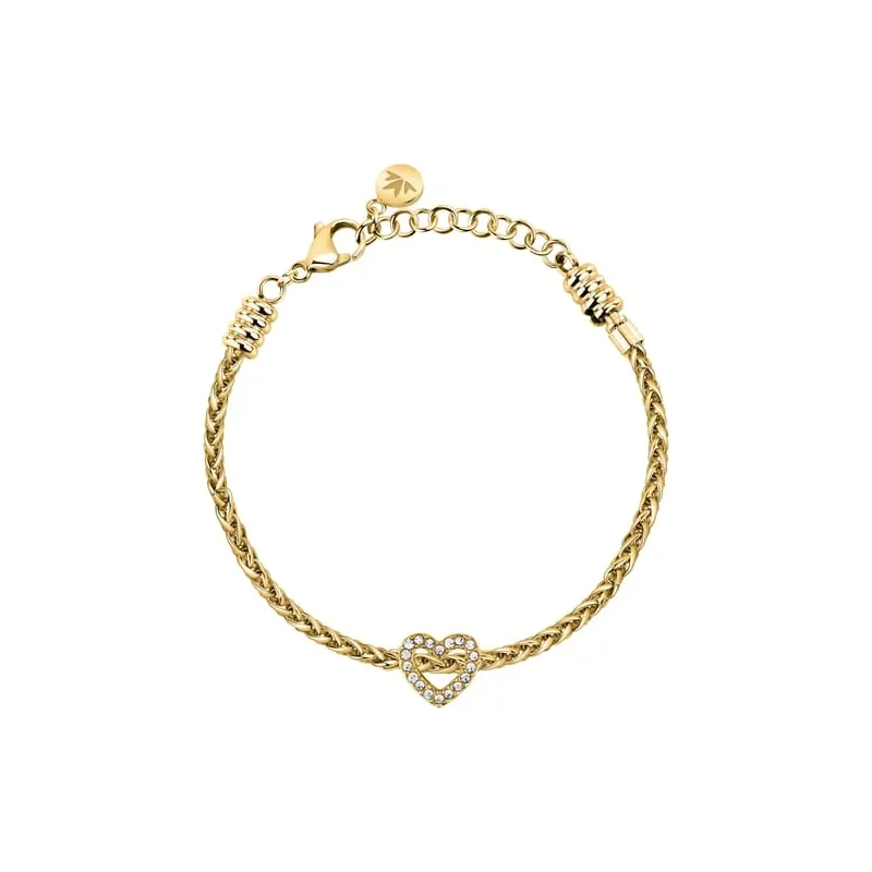 Bracciale dorato Drops con Cuore e cristalli Donna Morellato