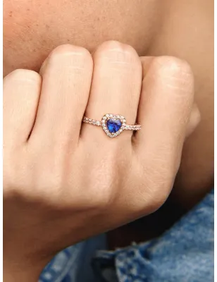 Anello rosato Cuore in rilievo blu mis.50 Donna Pandora 188421C01-50 Pandora