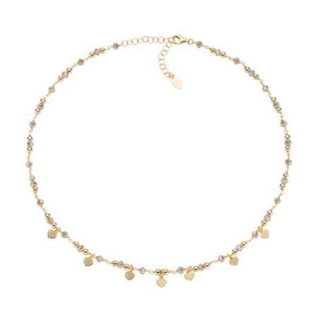 COLLANA CHARM CUORE E CRISTALLI ECRU DONNA AMEN CLMCUGM Amen