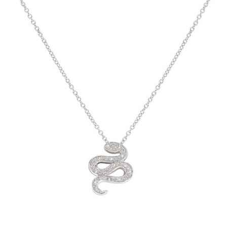 COLLANA SERPENTE ZIRCONI BIANCHI DONNA AMEN  CLPSNBBBZ Amen
