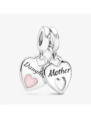 Charm Pendente Cuori Mamma e Figlia divisibile Donna Pandora 799187C01 Pandora