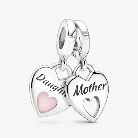 Charm Pendente Cuori Mamma e Figlia divisibile Donna Pandora 799187C01 Pandora