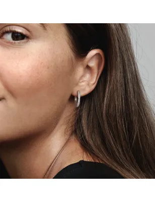 Orecchini Cerchi Cuori Scintillanti Donna Pandora