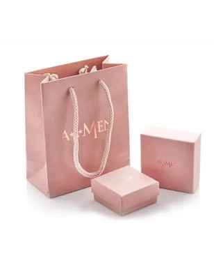 BRACCIALE QUADRICUORE ZIRCONI BIANCHI E BLU DONNA AMEN  BRQUBBL Amen