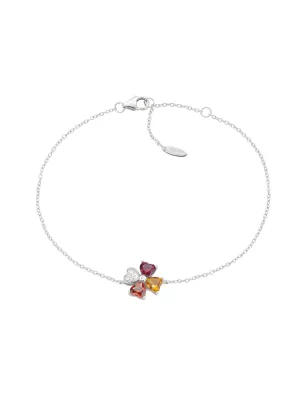 Bracciale Quadricuore arancione multicolor Donna Amen