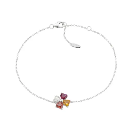 Bracciale Quadricuore arancione multicolor Donna Amen