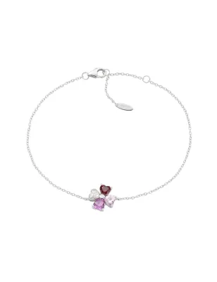 Bracciale Quadricuore fucsia multicolor Donna Amen
