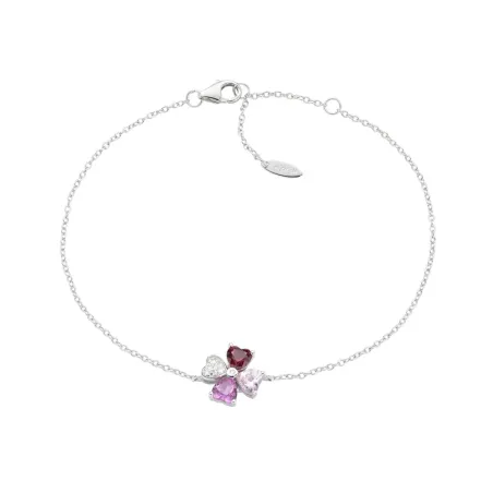 Bracciale Quadricuore fucsia multicolor Donna Amen