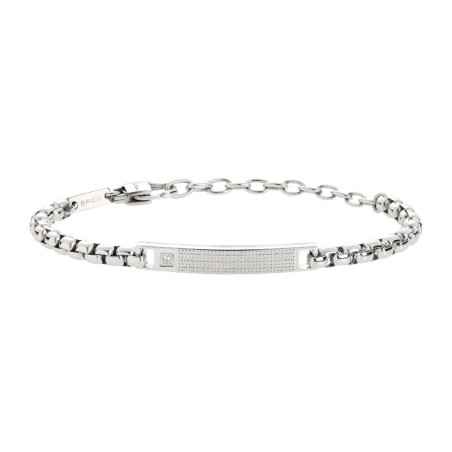 Bracciale ACCIAIO CUBIC ZIRCONIA TAG AND CROSS UOMO Breil