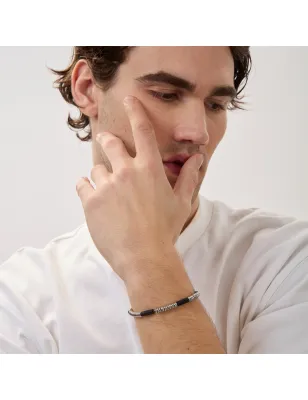 Bracciale FUSION ACCIAIO E LAVA NERO Uomo Breil