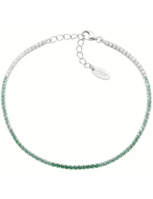 Bracciale Tennis zirconi bianchi e verdi Amen