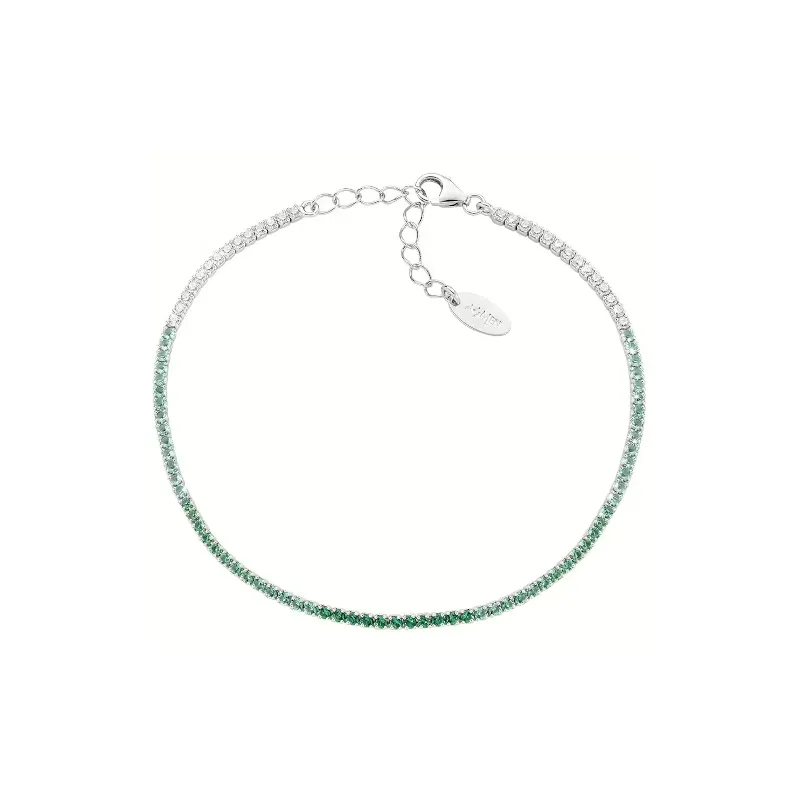 Bracciale Tennis zirconi bianchi e verdi Amen Bracciale Tennis zirconi bianchi e verdi Amen