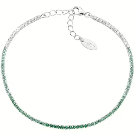 Bracciale Tennis zirconi bianchi e verdi Amen