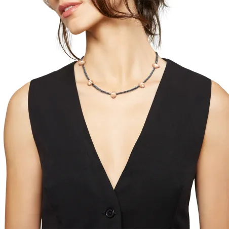 Collana B ROCKS EMATITE E ACCIAIO IP ROSE DONNA Breil