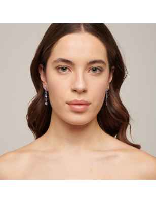 ORECCHINI SYMPHONIA LUNGHI CRISTALLI BLU DONNA BROSWAY 