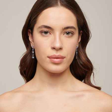 ORECCHINI SYMPHONIA LUNGHI CRISTALLI BLU DONNA BROSWAY 