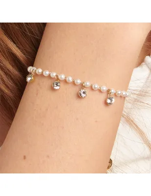Bracciale CHANT Pvd oro 14K Cristalli Perle DONNA Brosway