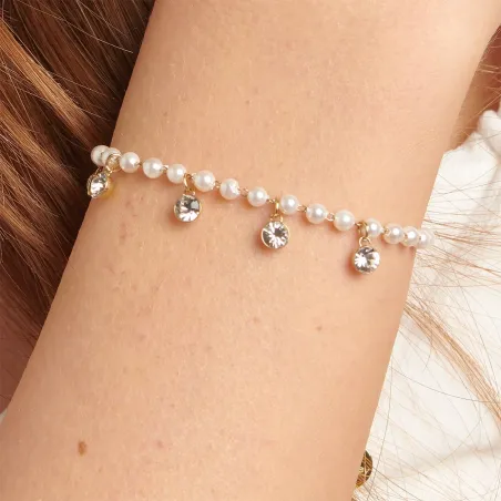 Bracciale CHANT Pvd oro 14K Cristalli Perle DONNA Brosway