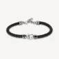 Bracciale Knocker Pelle nera Acciaio Uomo Brosway
