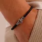 Bracciale Knocker Pelle nera Acciaio Uomo Brosway