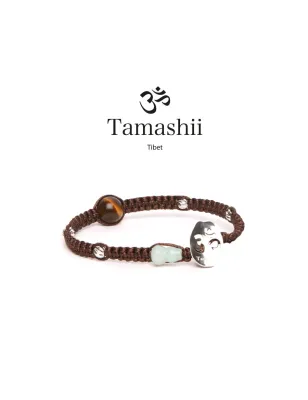 Bracciale Silver & Jade collection Occhio di Tigre marrone Tamashii