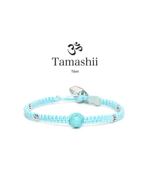 Bracciale Silver & Jade Turchese cordoncino azzurro Tamashii