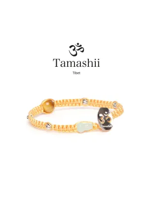 Bracciale Silver & Jade Occhio di Tigre cordoncino giallo Tamashii
