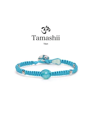 Bracciale Silver & Jade Agata Tibet sky cordoncino azzurro Tamashii