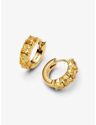 Orecchini Cerchi Cristalli Gialli Donna Pandora