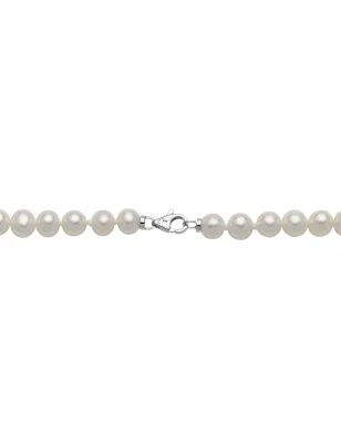 Collana perle Oriente tre sfere oro bianco sfaccettate DONNA Miluna
