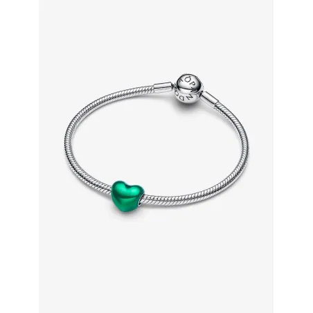 Charm Cuore Metallico Verde Donna Pandora