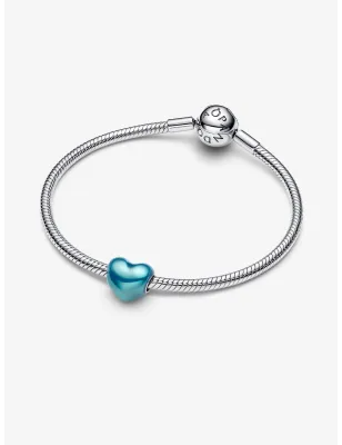 Charm Cuore Metallico Azzurro Donna Pandora