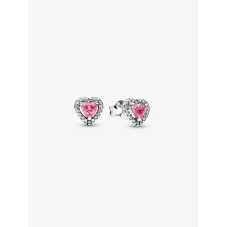 Orecchini Cuori in Rilievo Rosa Donna Pandora