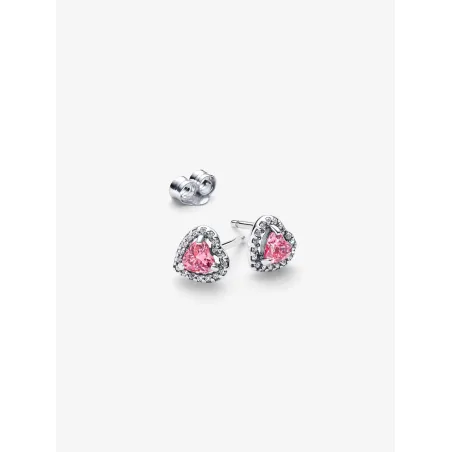 Orecchini Cuori in Rilievo Rosa Donna Pandora