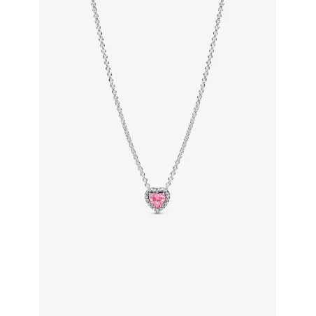 Collana Cuore in rilievo rosa Donna Pandora