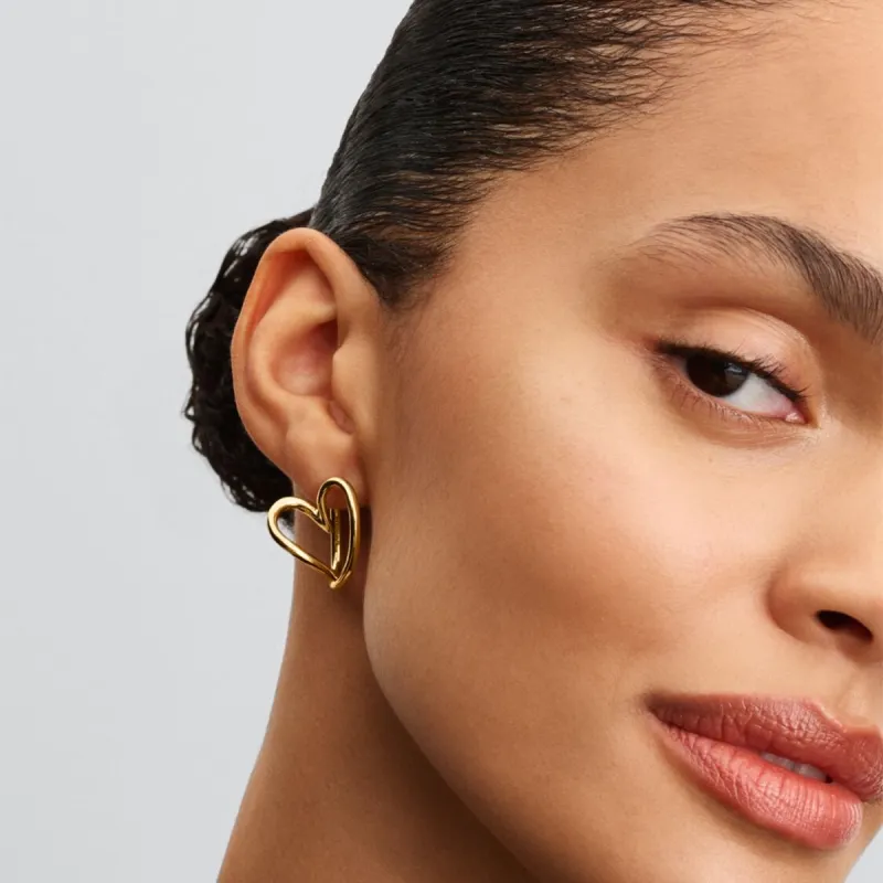 Orecchini cerchio Cuore Linea Sinuosa Donna Pandora
