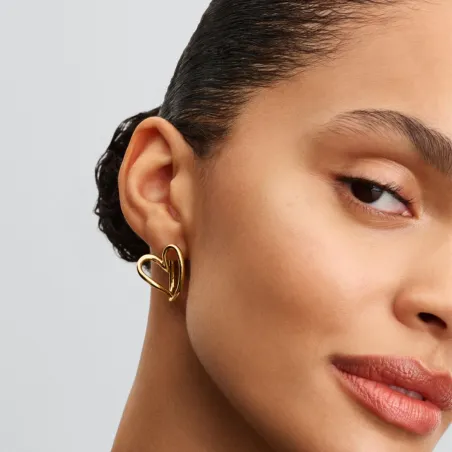 Orecchini cerchio Cuore Linea Sinuosa Donna Pandora